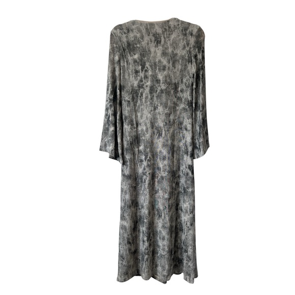 NKN Nekane Lurex Tie Dye Midi Dress Gray Taupe Long Sleeve Keyhole Small NWT - Picture 5 of 11